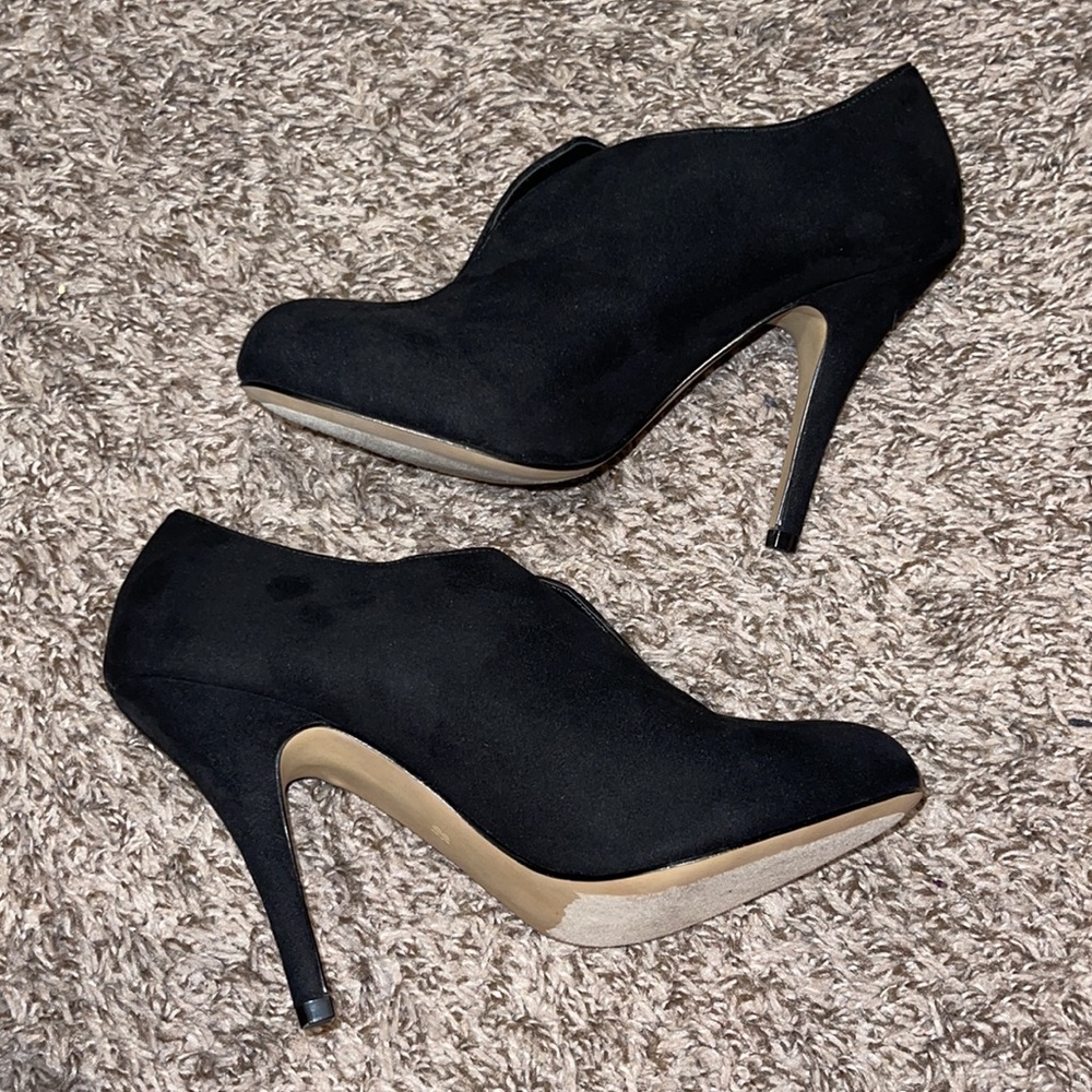 black suede booties